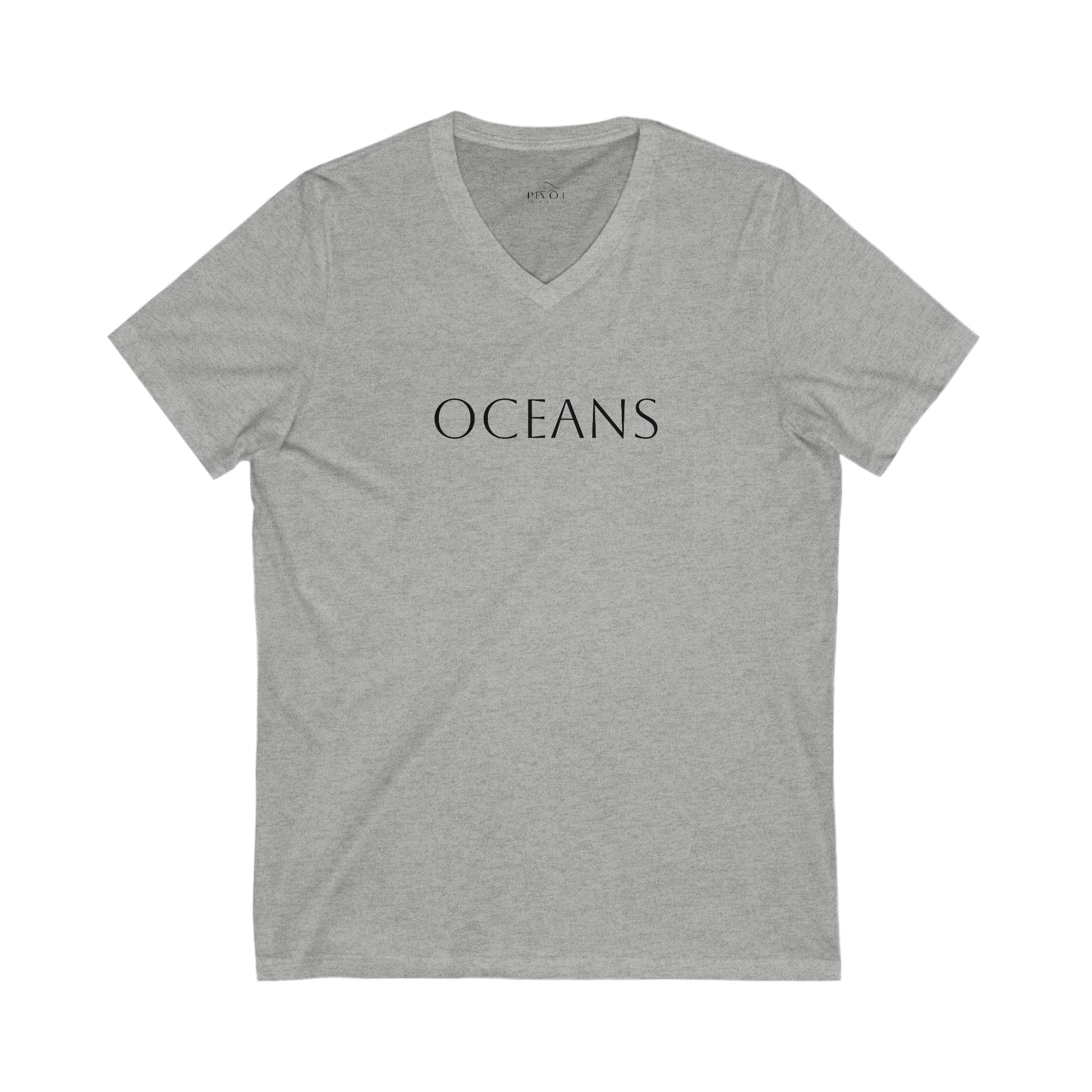 Oceans & Infinite Unisex V-Neck Tee - Inspirational Shirt for Ocean Lovers