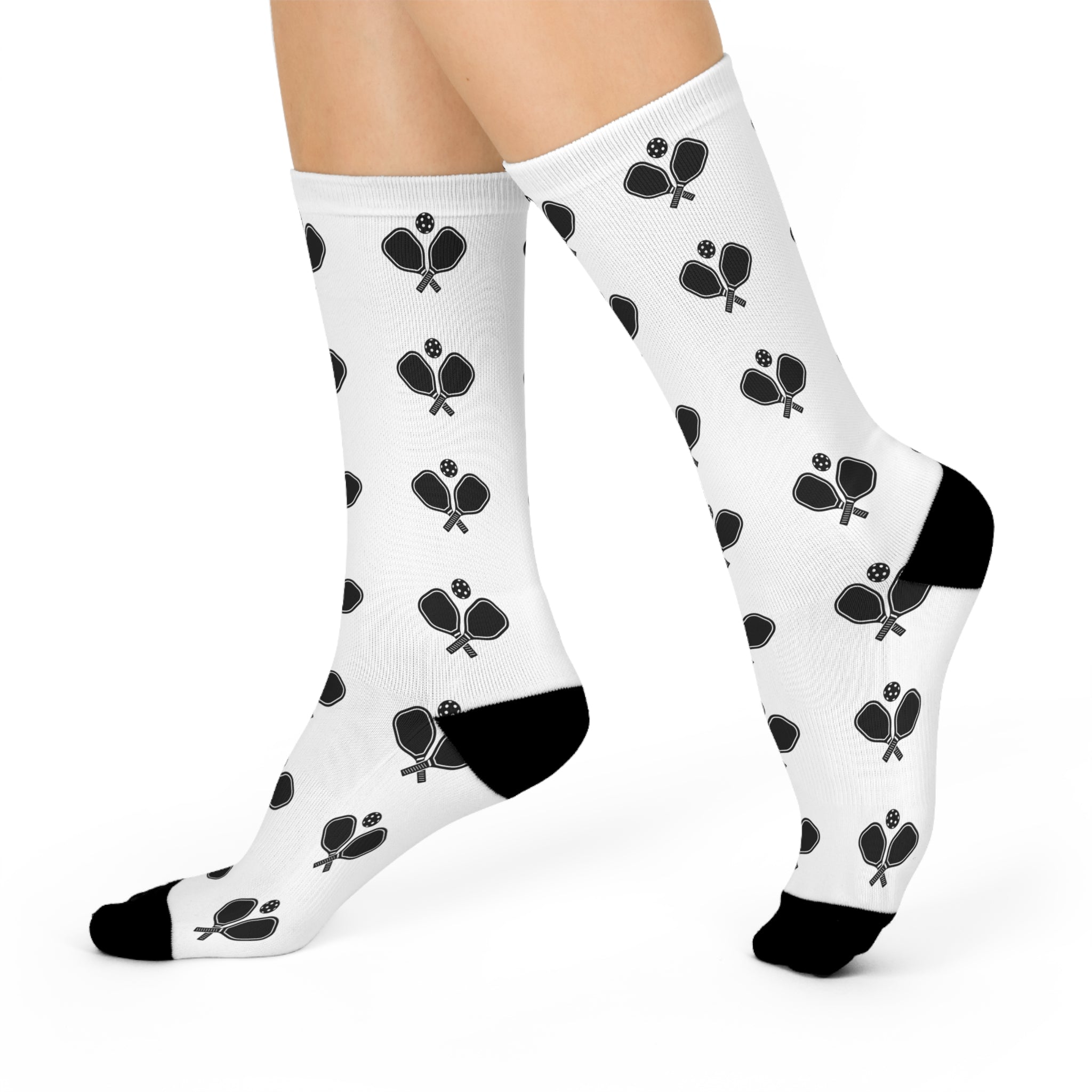 Playful Pickleball Rackets Crew Socks, Sports Gift, Fun Athletic Socks, Gift for Gamers, Unique Activewear, Sports Sock Collection