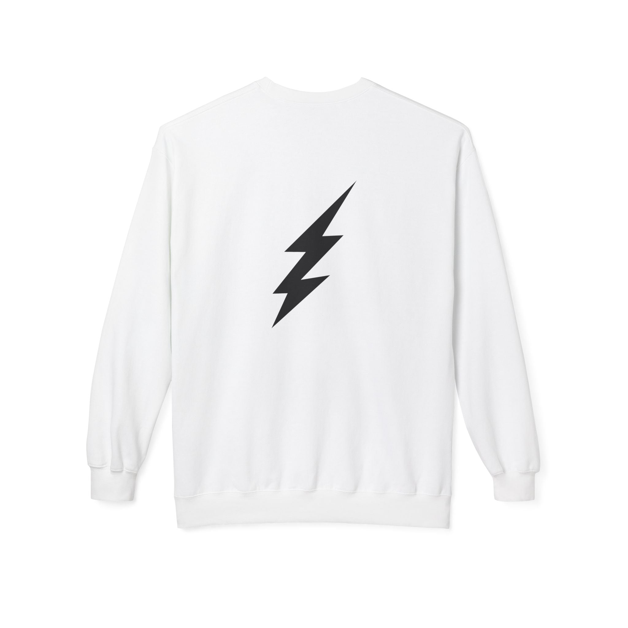 Shine Your Light Sweatshirt — Minimal Inspirational Crewneck with Lightning Bolt