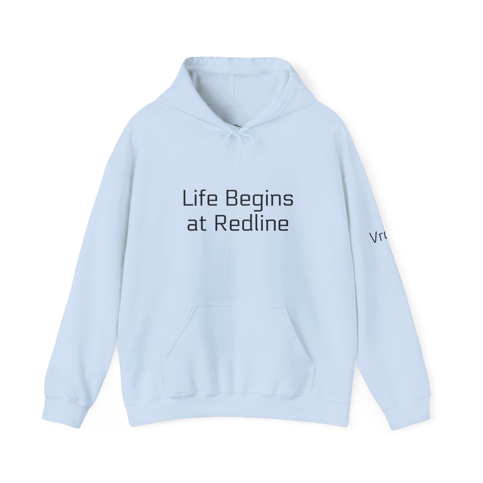 Racing Hoodie - "Life Begins At Redline" Pullover with Checkered Flags