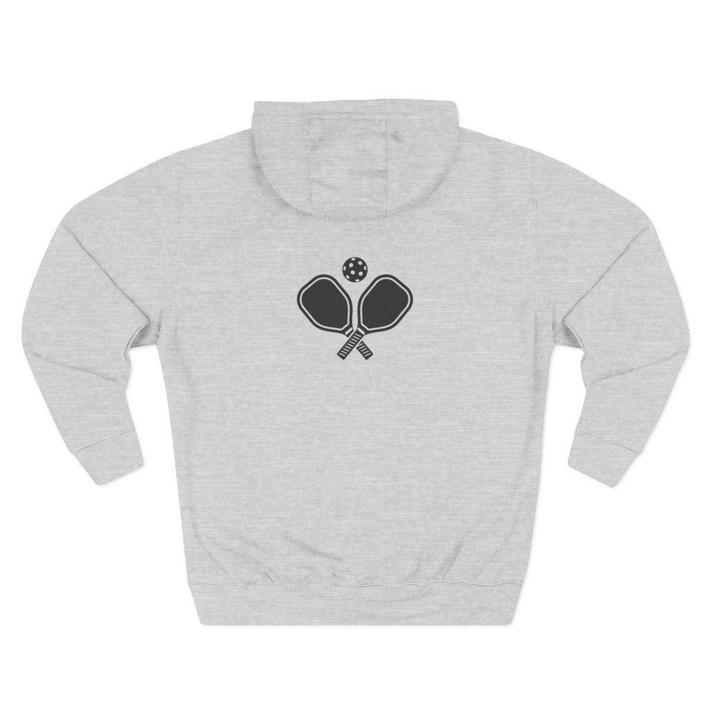 Pickleball Hoodie — "Dink, Dominate, Defeat" with Rackets on Back Fleece Pullover