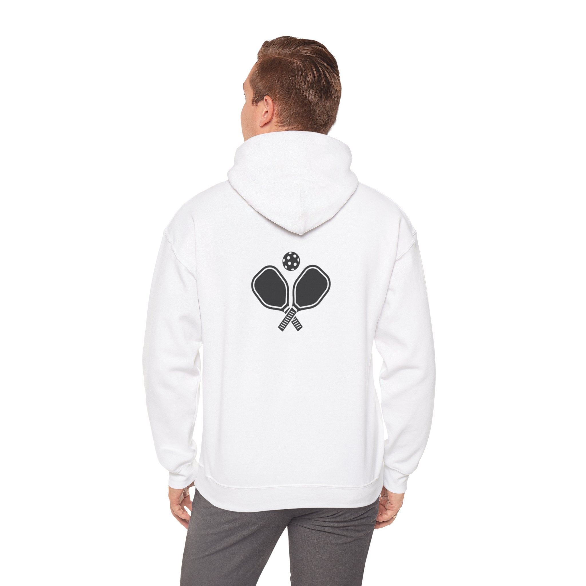 Zero-Zero Start Pickleball Unisex Heavy Blend™ Hooded Sweatshirt with Racket Logo on back