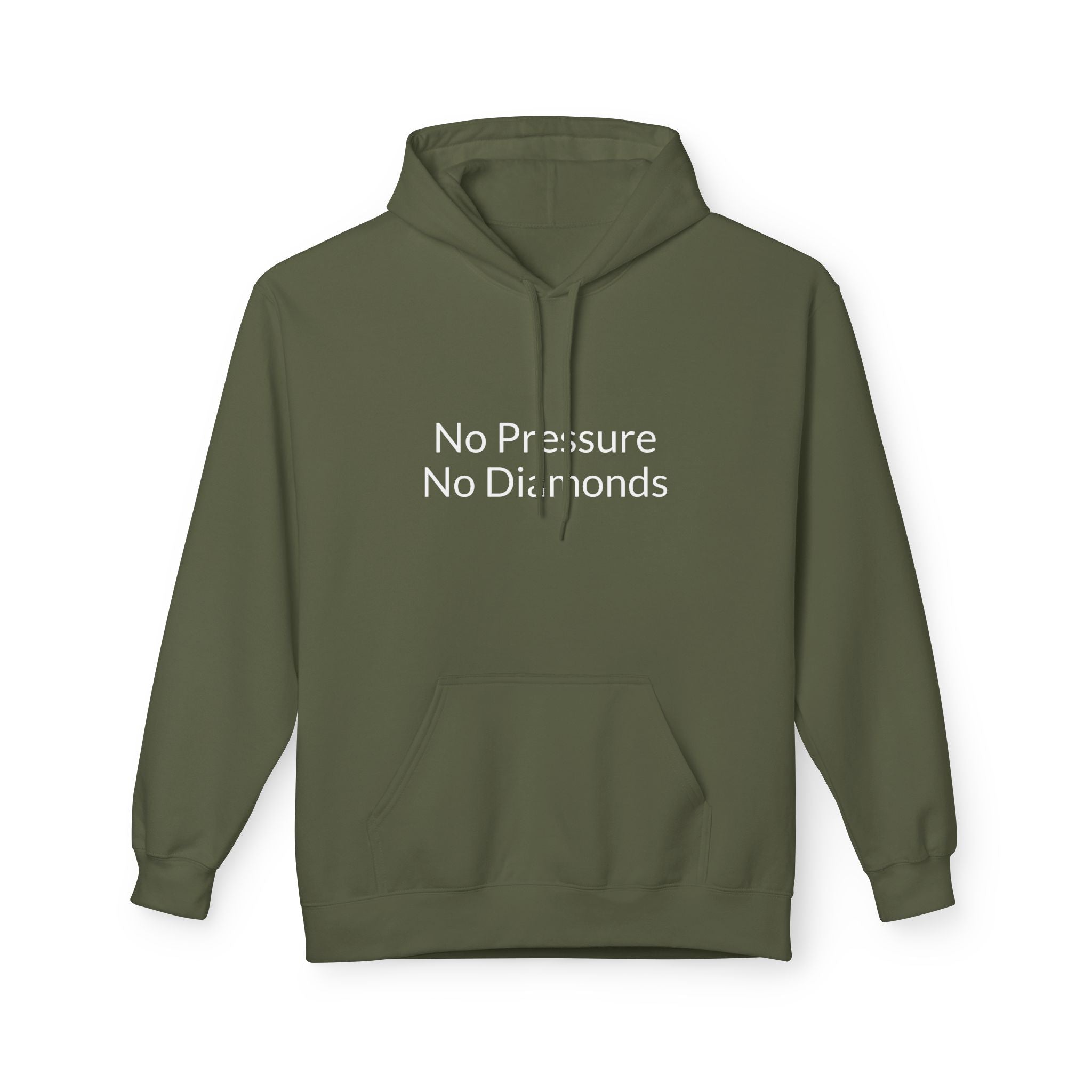 Hoodie — "No Pressure No Diamonds" Minimalist Motivational Pullover