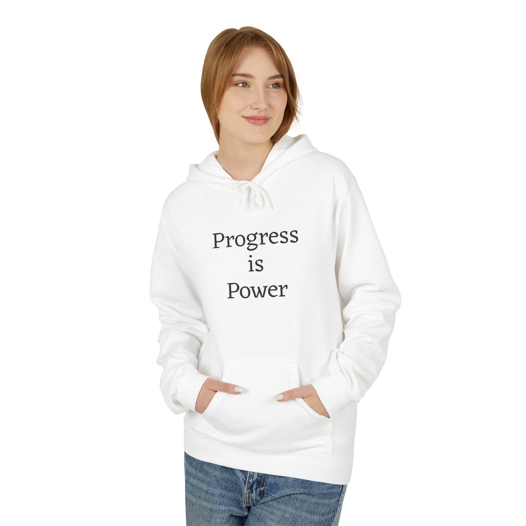 Progress Is Power Hoodie — with "#Unbreakable" on back Motivational Pullover