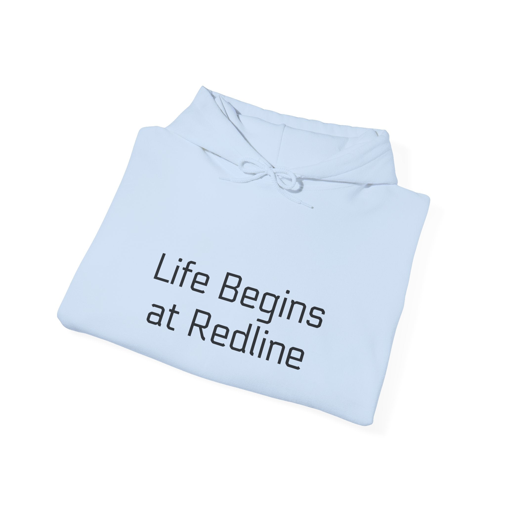 Racing Hoodie - "Life Begins At Redline" Pullover with Checkered Flags