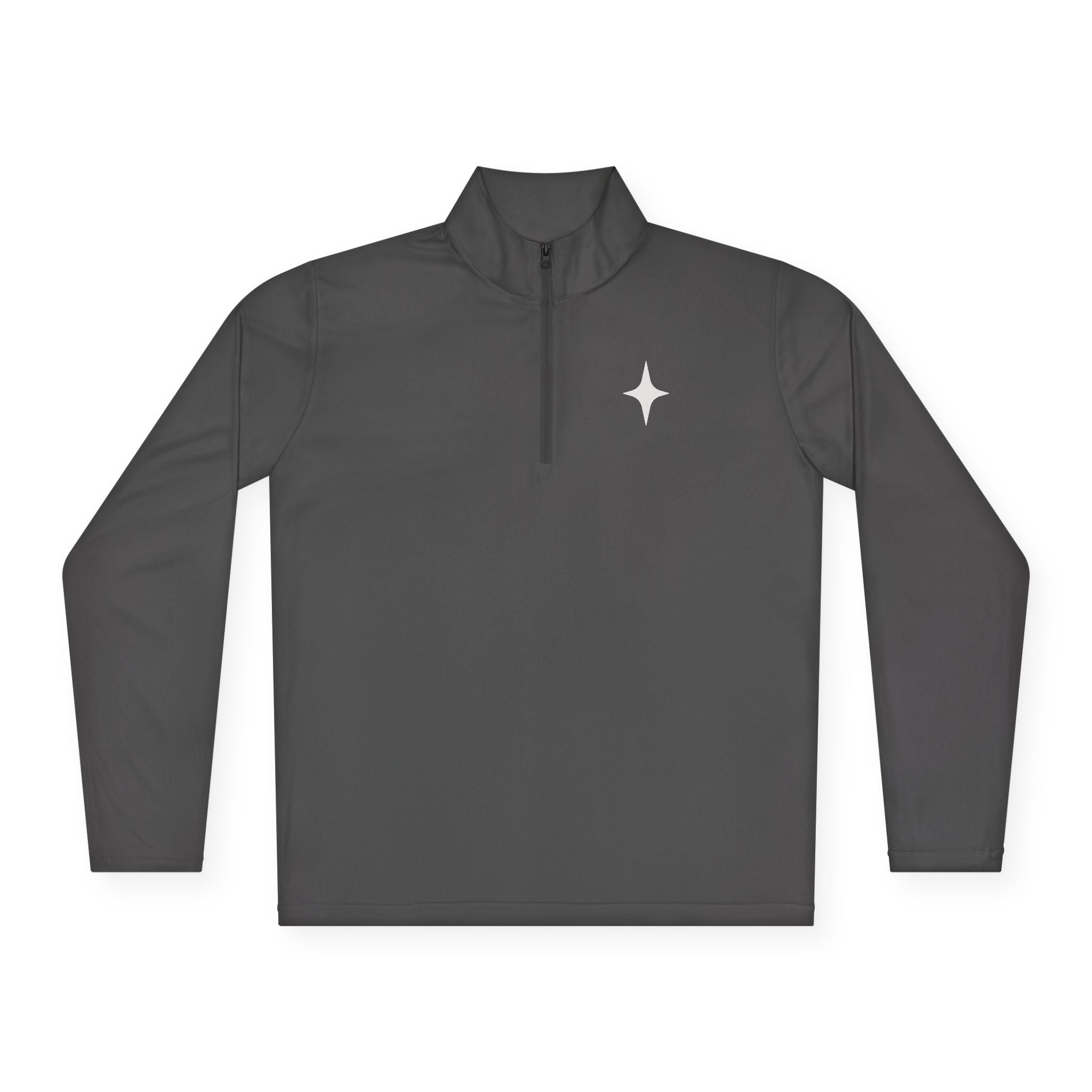 "In It To Win It" (on back) Quarter-Zip Pullover with Minimal Chest Logo