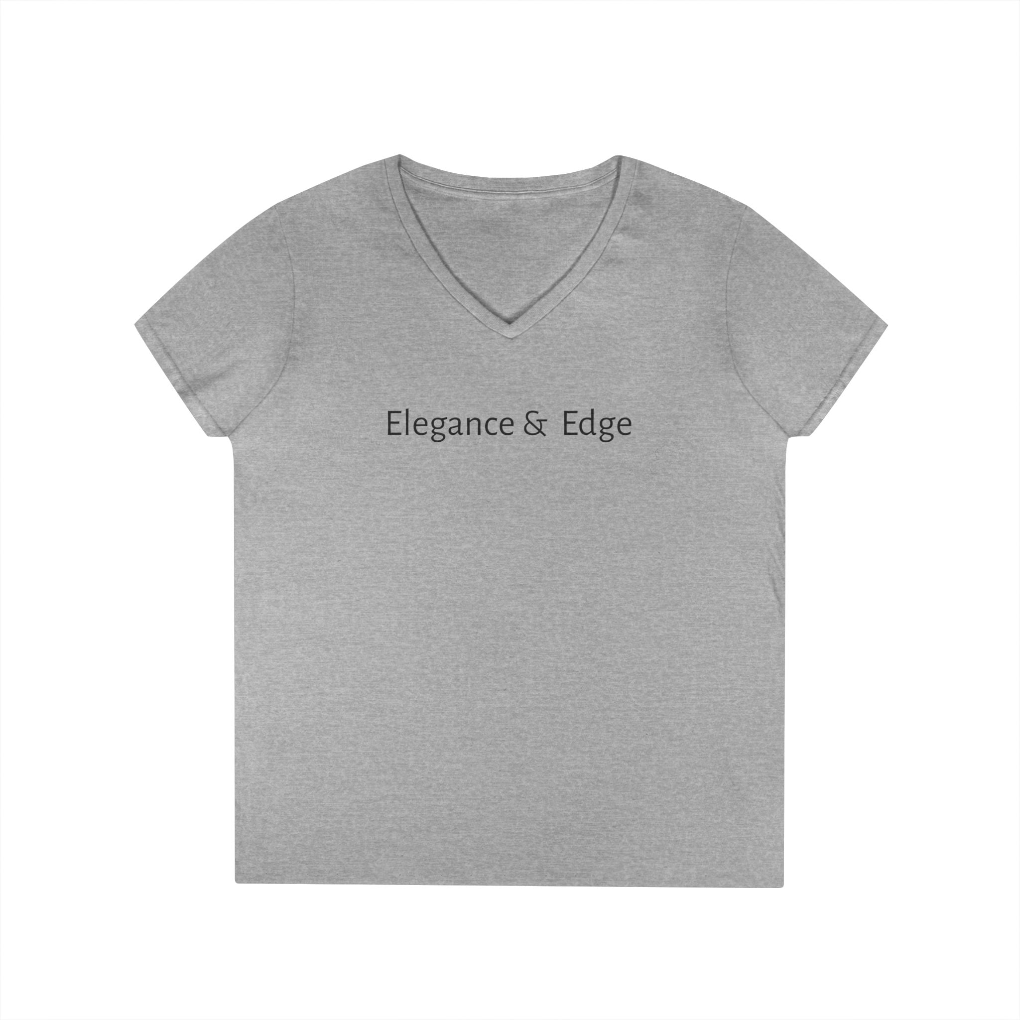 Elegance & Edge V-Neck Tee — Minimal Lightning Bolt on back Women’s T-Shirt