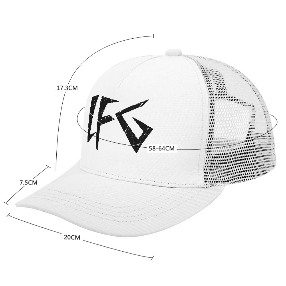 LFG White Baseball Cap Bent glue rear hollow (multi-color optional)