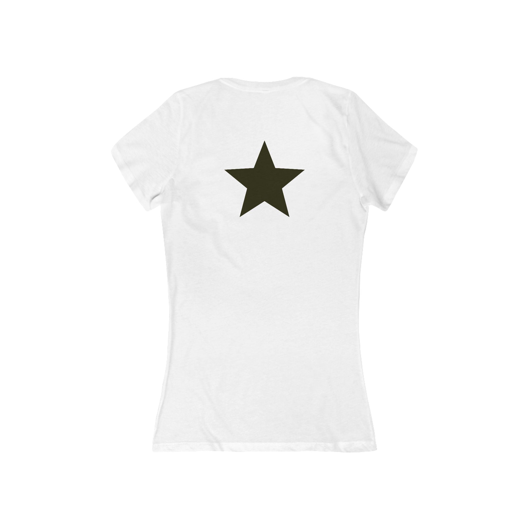 Simple Vibes Deep V-Neck Tee with Star Design on Back