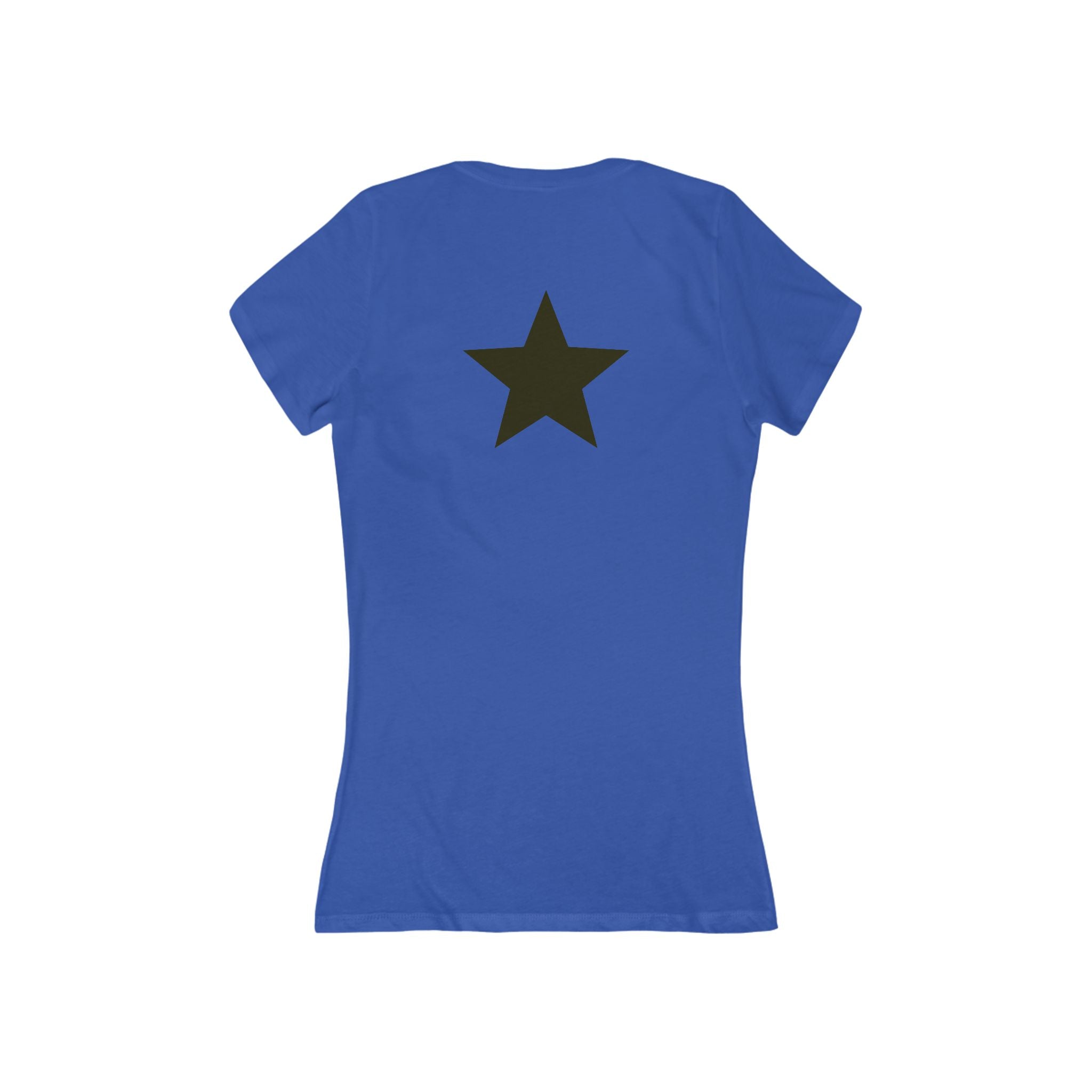 Simple Vibes Deep V-Neck Tee with Star Design on Back