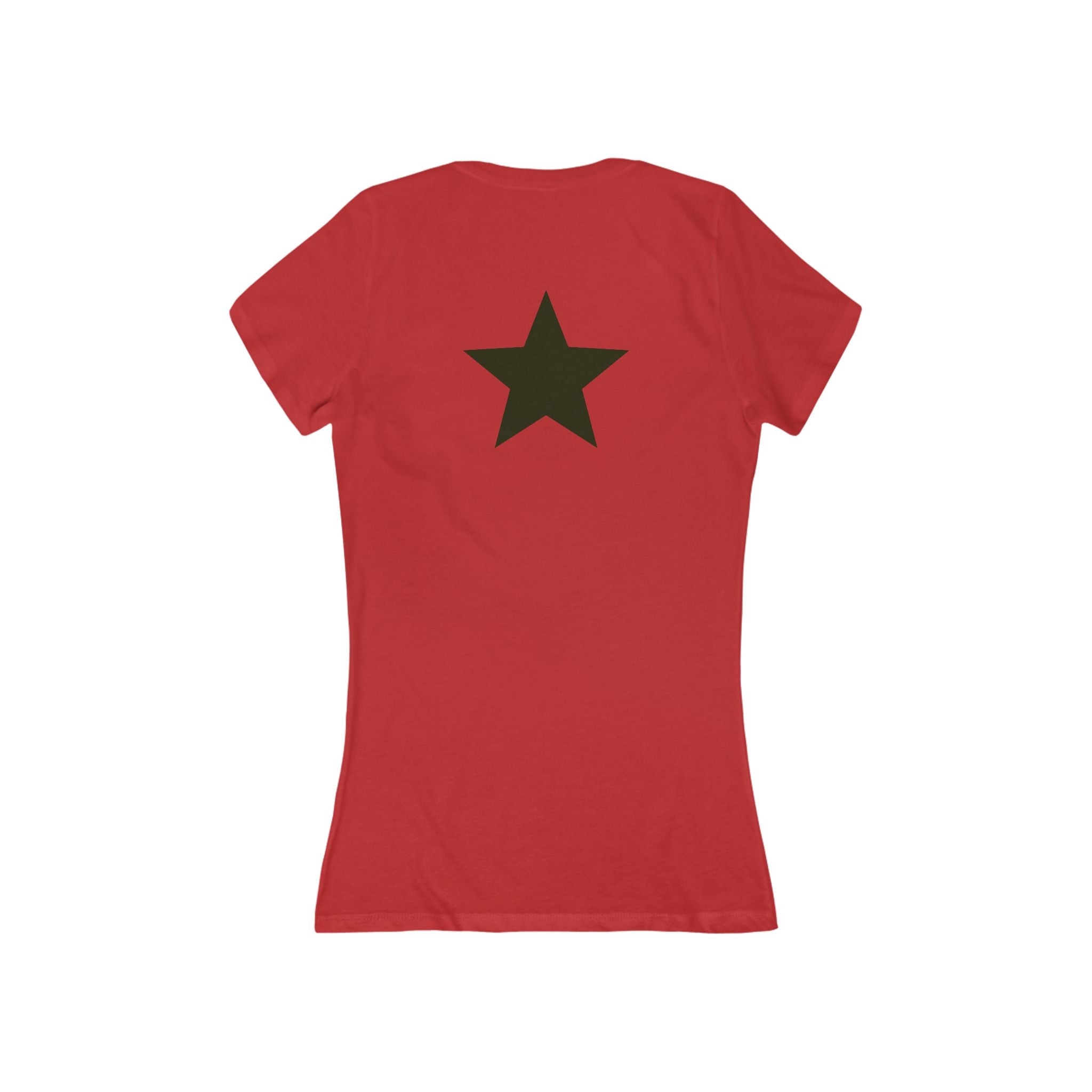 Simple Vibes Deep V-Neck Tee with Star Design on Back