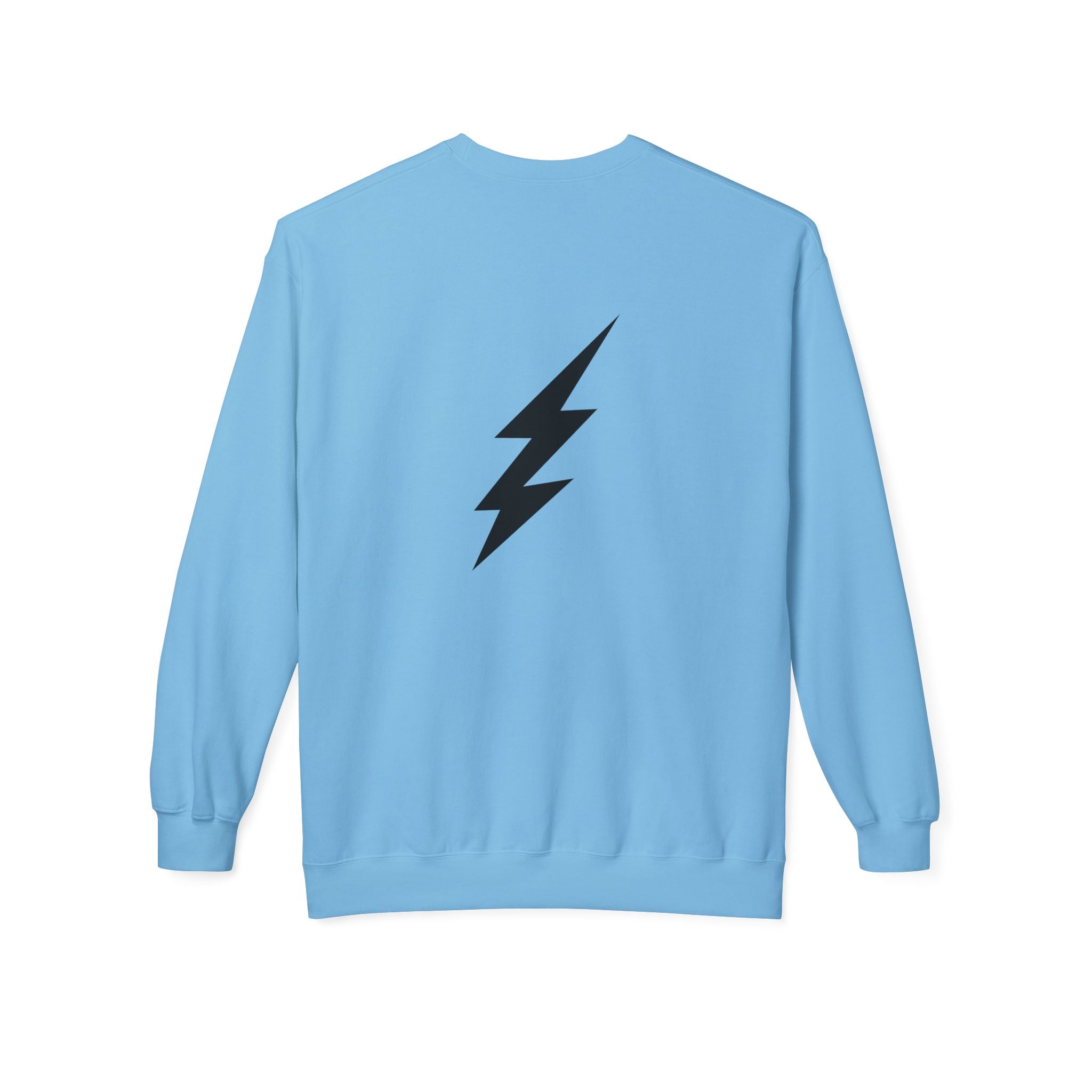 Shine Your Light Sweatshirt — Minimal Inspirational Crewneck with Lightning Bolt