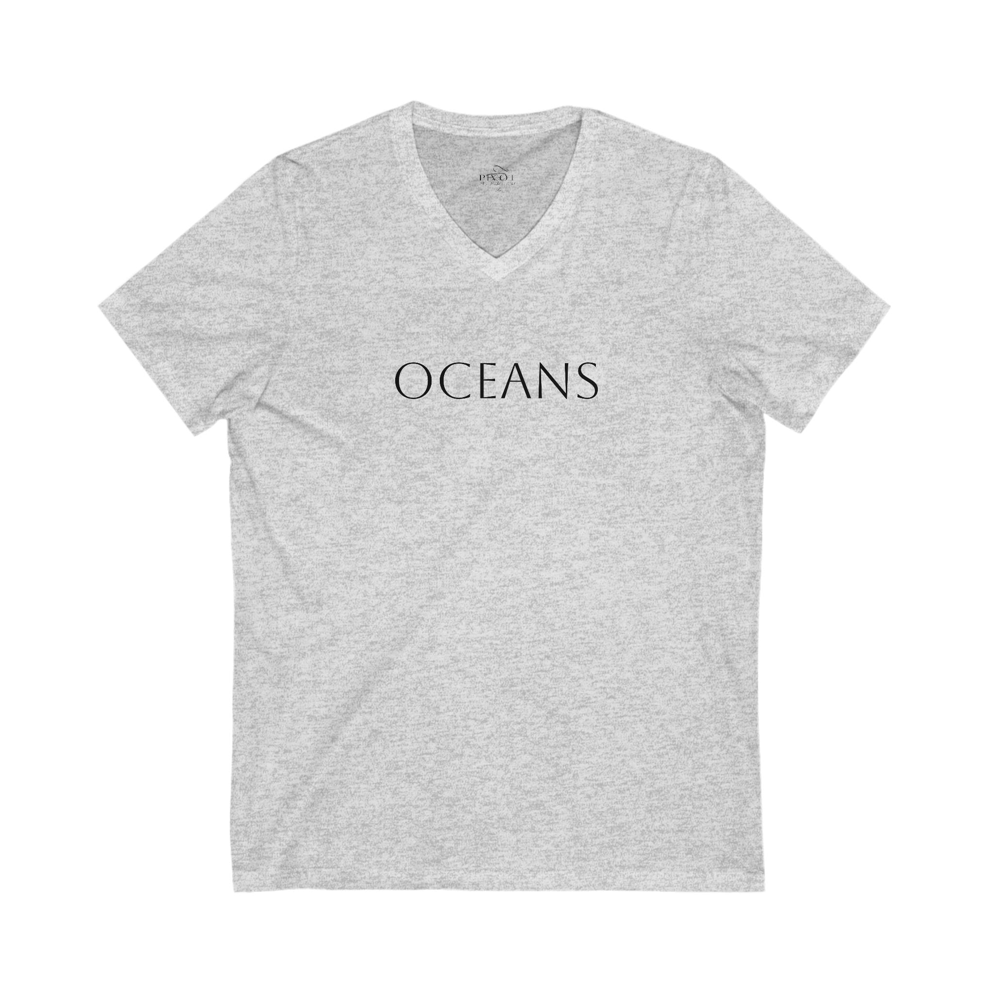 Oceans & Infinite Unisex V-Neck Tee - Inspirational Shirt for Ocean Lovers