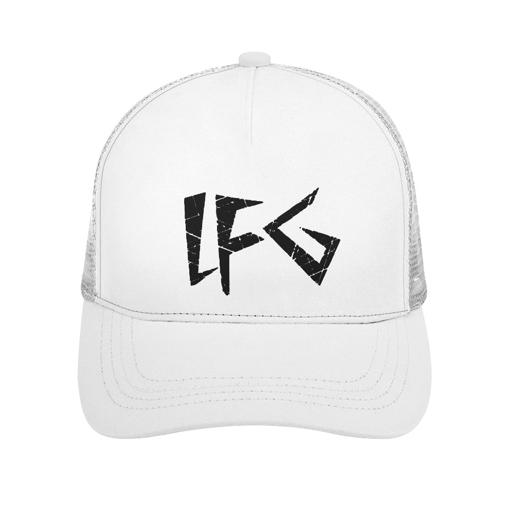 LFG White Baseball Cap Bent glue rear hollow (multi-color optional)