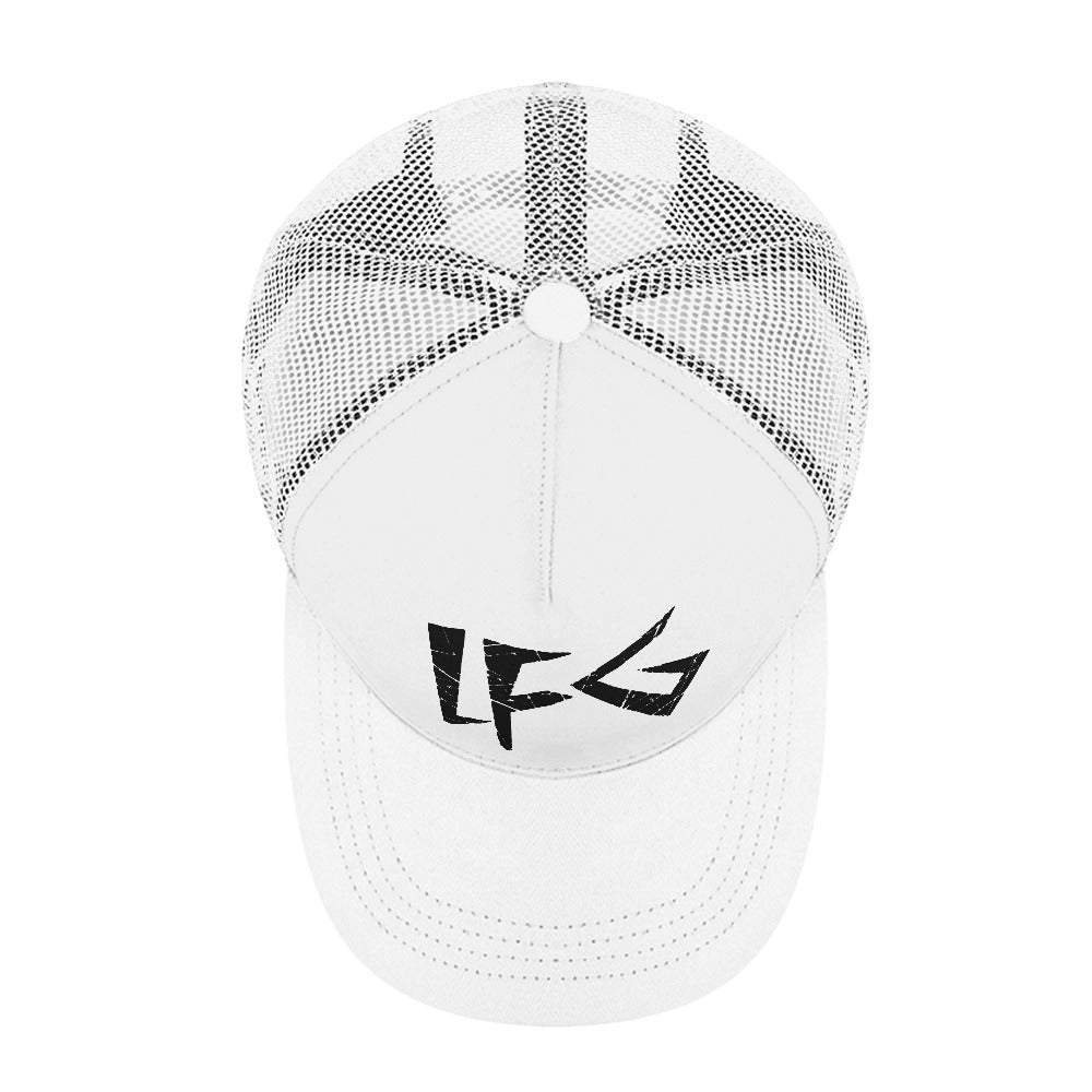 LFG White Baseball Cap Bent glue rear hollow (multi-color optional)